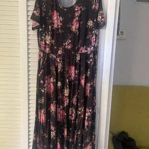 Torrid Pink Midi Sundress with Crew Neck